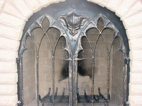 Halloween Fireplace Screen
 Gothic Cathedral Fireplace Screen
