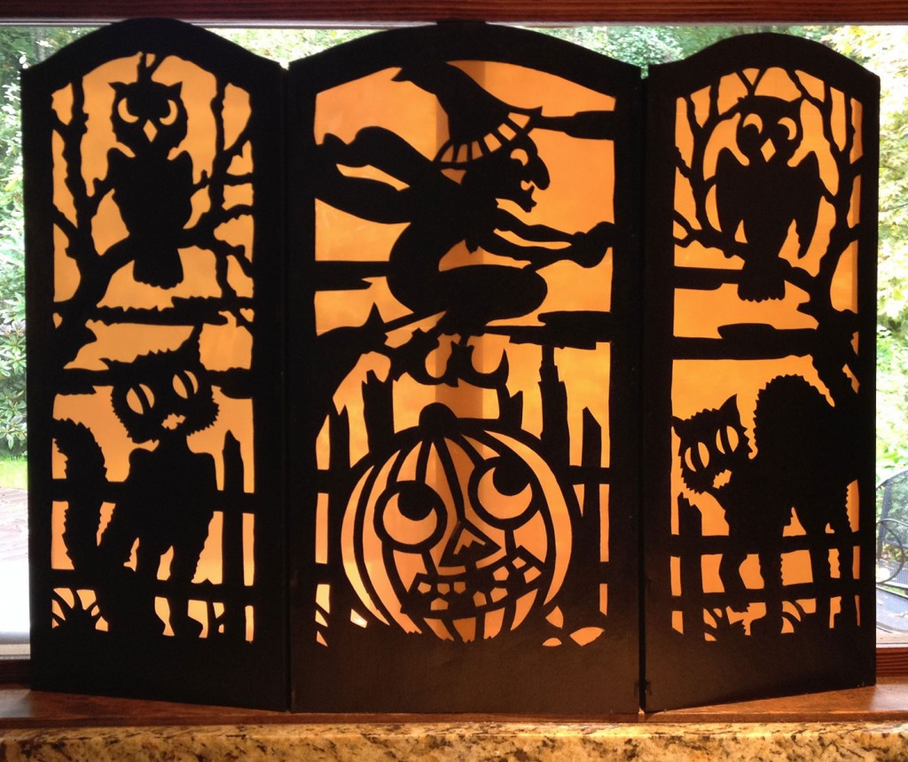 Halloween Fireplace Screen
 1920s Halloween Fireplace Screen – My Version – Q is for