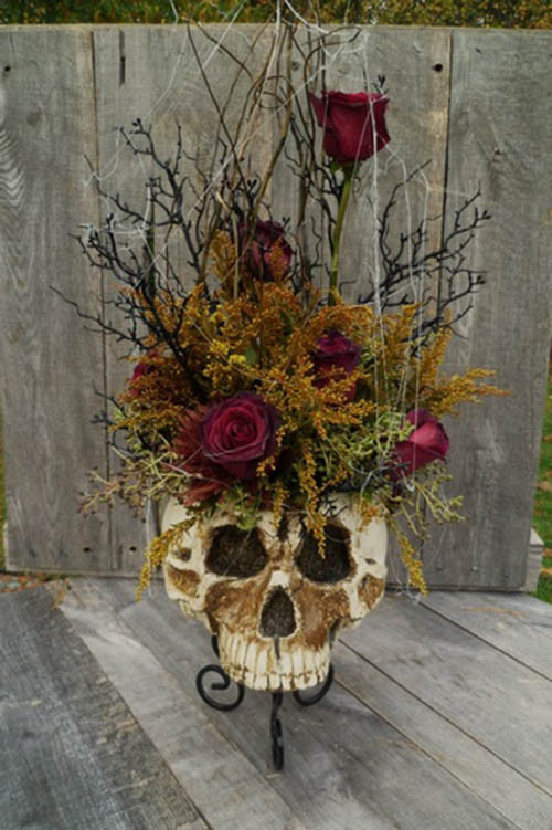 Halloween Flower Arrangement
 Skeleton And Skull Party Ideas B Lovely Events