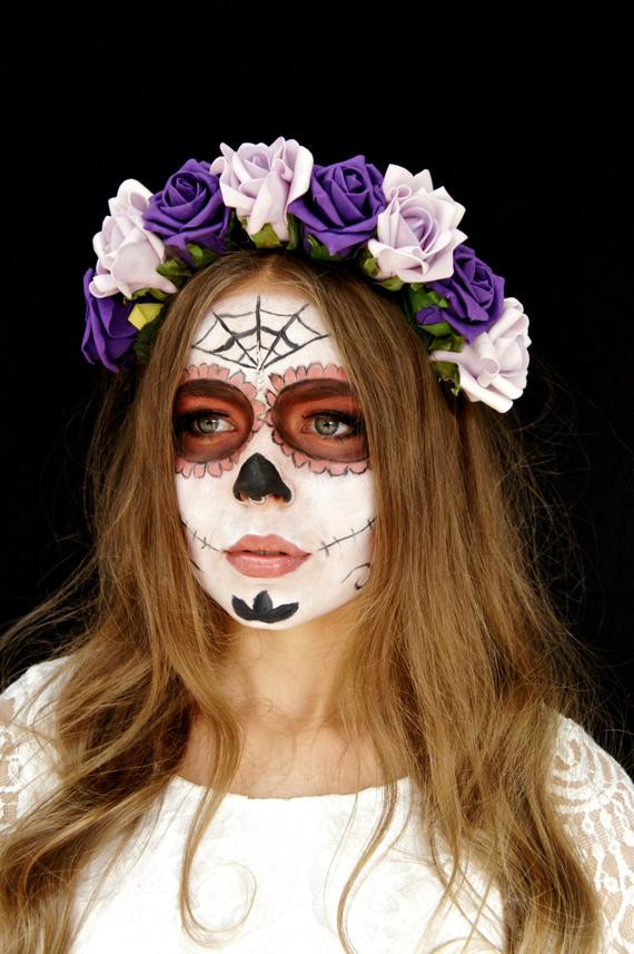 Halloween Flower Crown
 Items similar to Halloween Day of the Dead Flower Crown