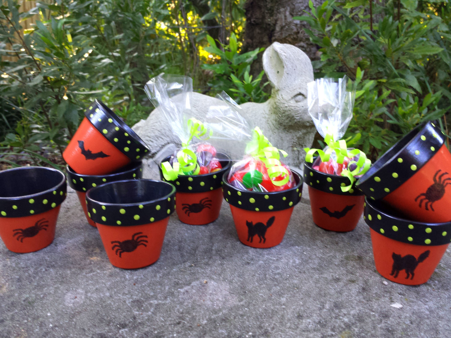 Halloween Flower Pots
 Halloween Favors Kids Party Favors Painted Flower Pots