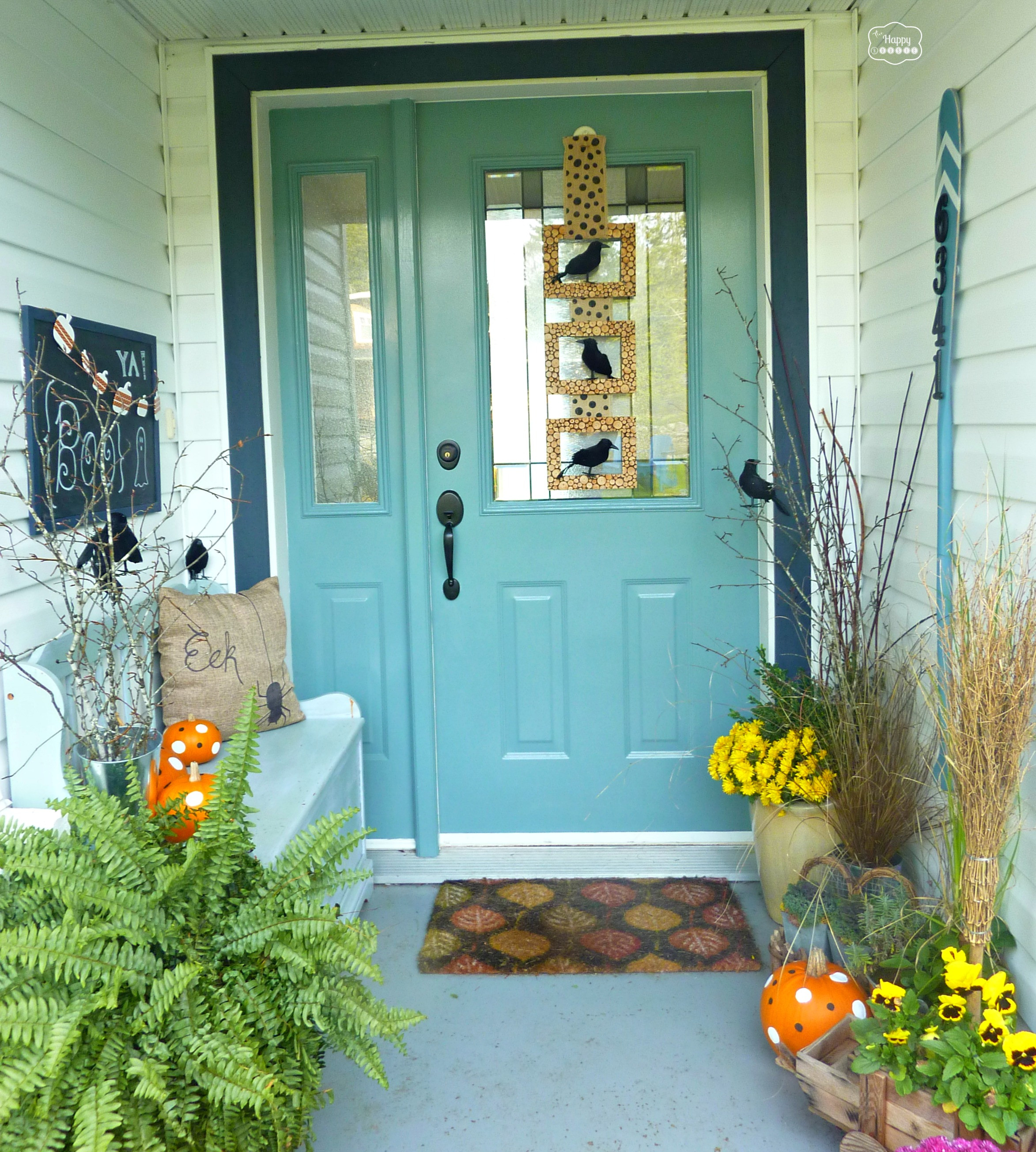 Halloween Front Porch
 DIY Halloween Door Hanging and Our Crow tastically Spooky