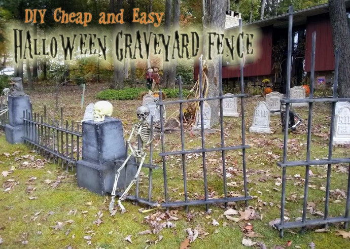 Halloween Graveyard Fence
 DIY Halloween Graveyard Spooky Cheap & Easy Saving