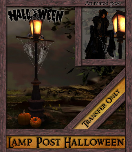 Halloween Lamp Post
 Second Life Marketplace Maeylan Haunted Street Lamp Post