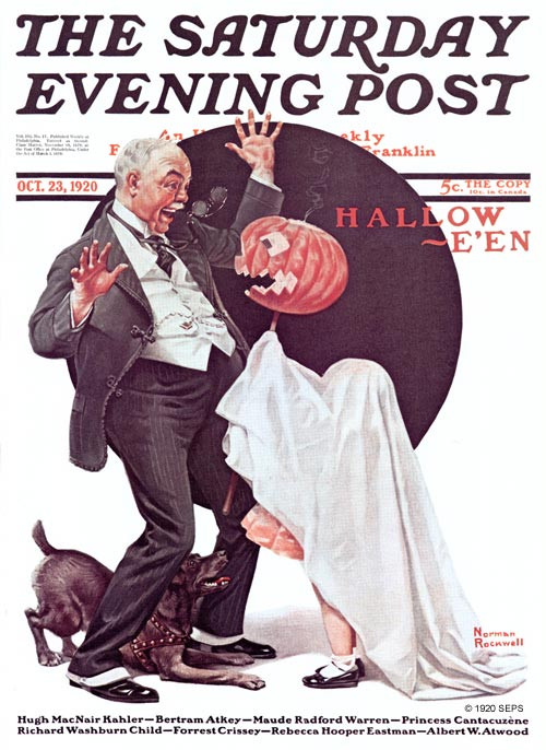Halloween Lamp Post Cover
 Halloween by Norman Rockwell