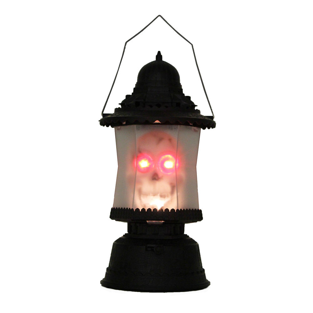 Halloween Lamp Post Decorations
 LED Skull Lantern Music Sounds Light up Scary Skeleton