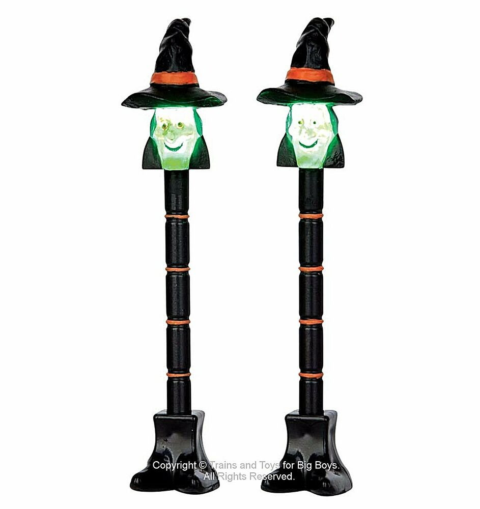 Halloween Lamp Post Decorations
 Lemax WITCH LAMP POST Set of 2 Spooky Town Accessory