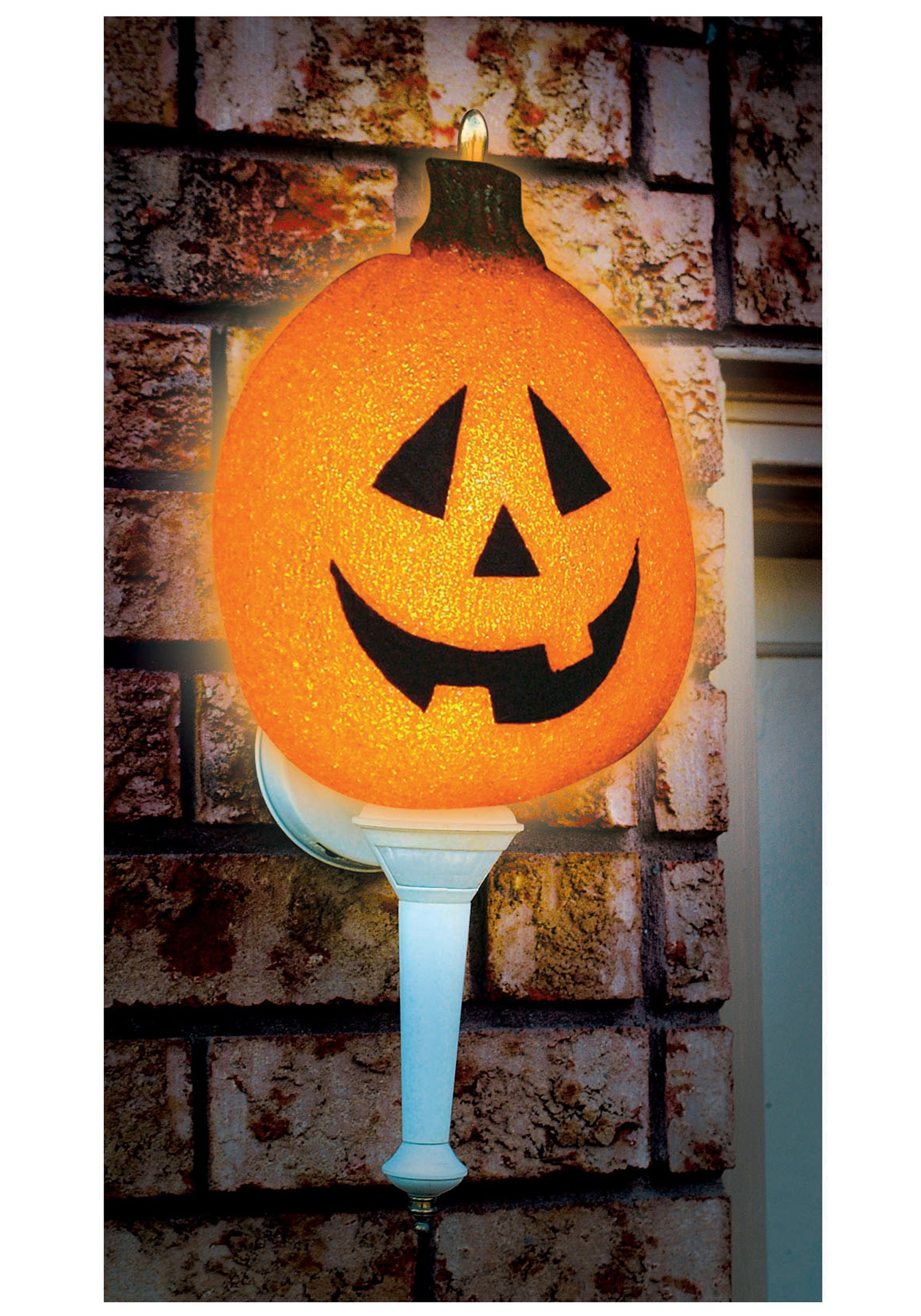 Halloween Lamp Shade Covers
 Sparkling Pumpkin Porch Light Cover Outdoor Halloween