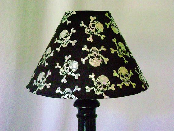 Halloween Lamp Shades
 Halloween skull and crossbones lamp shade by