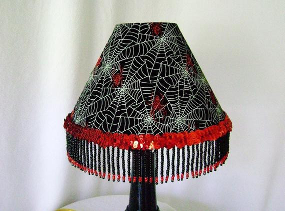 Halloween Lamp Shades
 Items similar to Halloween lamp shade in red and black