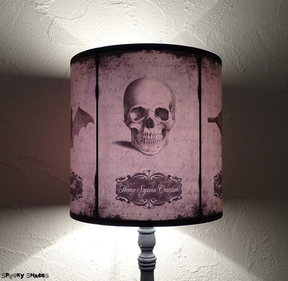 Halloween Lamp Shades
 Skull lamp shade lampshade Halloween Curiosities skull lamp