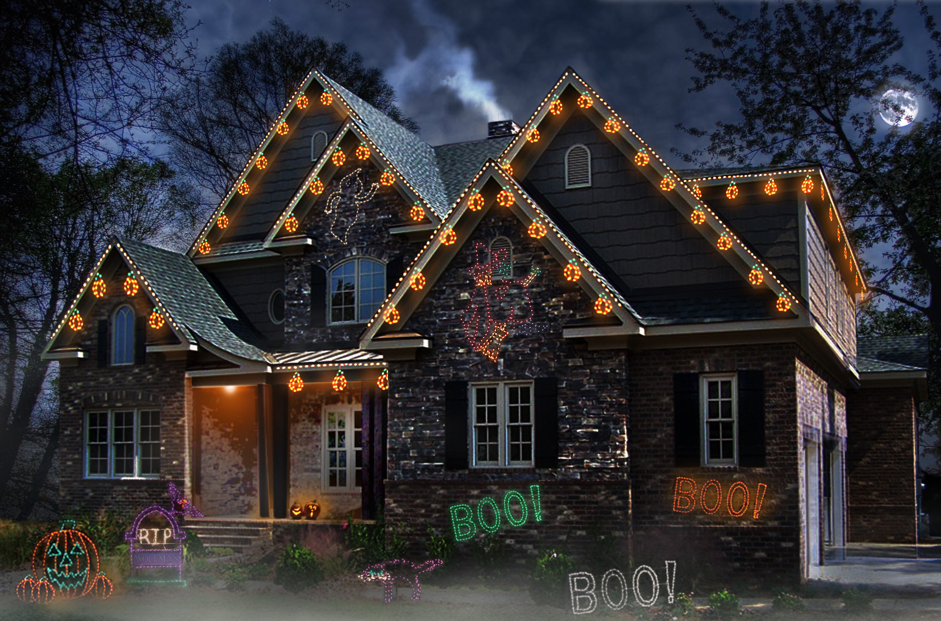 Halloween Outdoor Lights
 Lights for Halloween A Frightfully Good Idea No Fuss