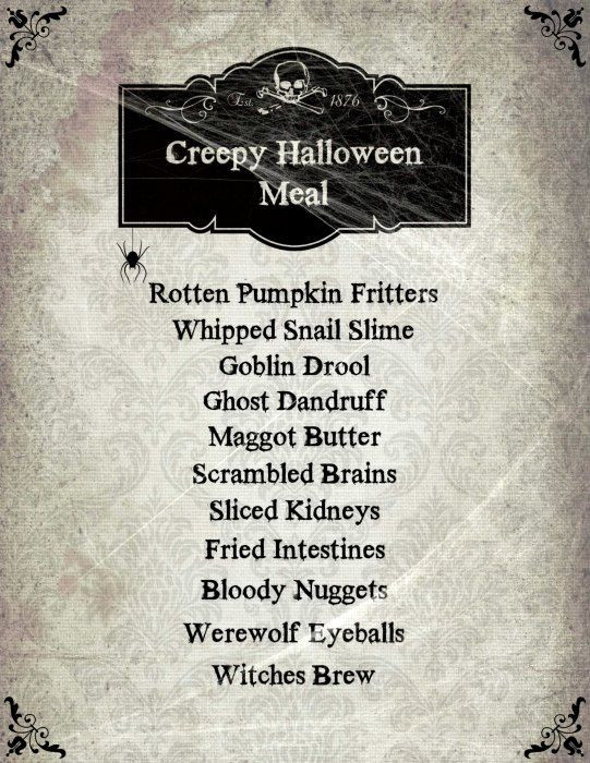 Halloween Party Name Ideas
 Best 25 Halloween menu ideas on Pinterest