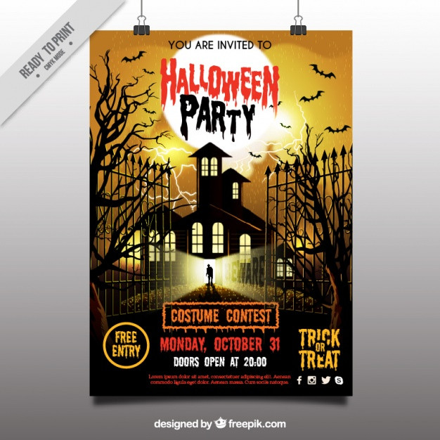 Halloween Party Poster Ideas
 Scary halloween party poster Vector
