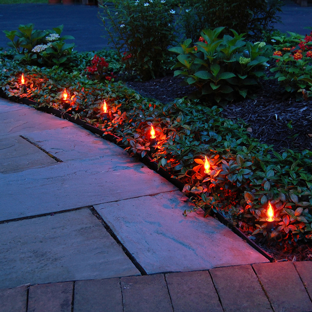 Halloween Path Lights
 Pathway Lights Flickering Orange "Vintage Style" Bulbs