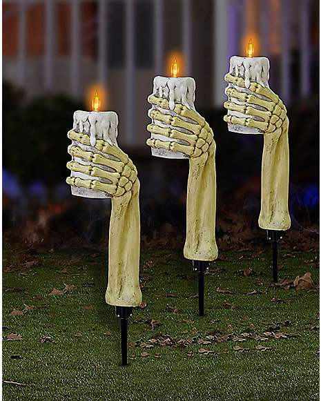 Halloween Path Lights
 Light Up Skeleton Hands Pathway Markers 3 Pack