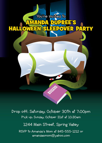 Halloween Slumber Party Ideas
 Halloween Sleepover Invitation
