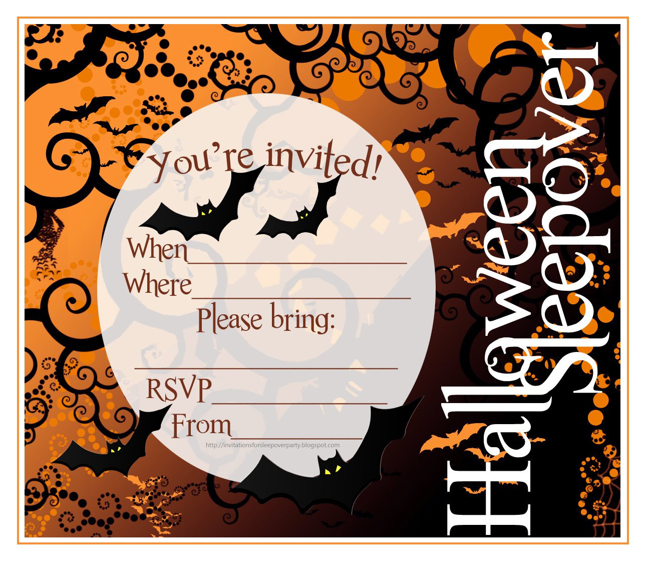 Halloween Slumber Party Ideas
 Printable Halloween Invitations