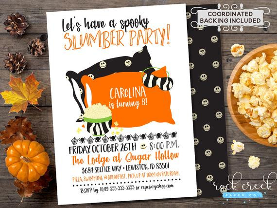 Halloween Slumber Party Ideas
 Halloween Slumber Party Invitation Halloween Party