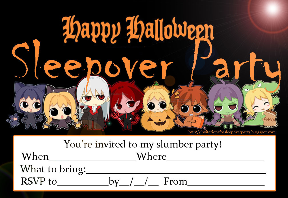 Halloween Slumber Party Ideas
 Slumber parties Invitations and Party invitations on