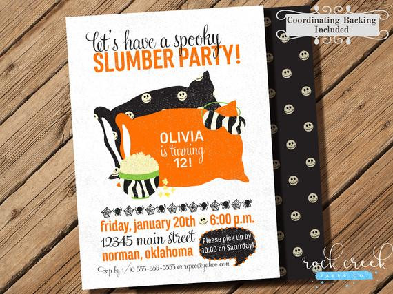 Halloween Slumber Party Ideas
 Halloween Slumber Party Birthday Invitation Halloween Party