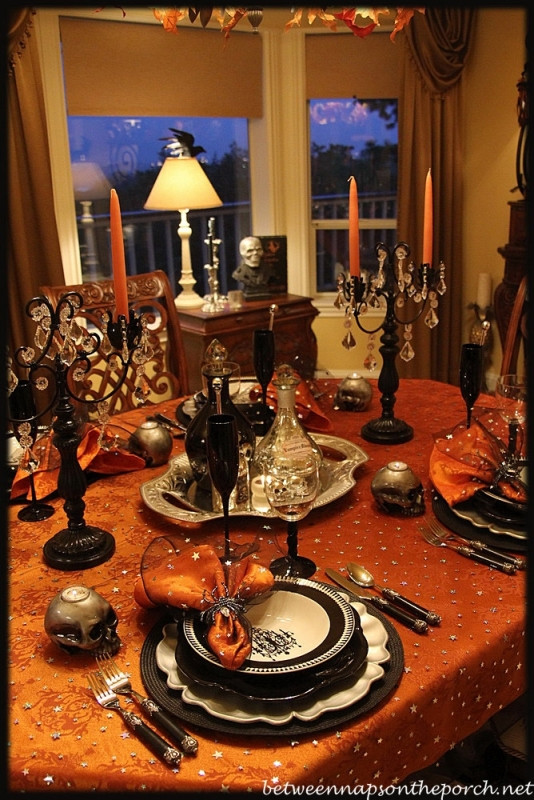 Halloween Table Centerpieces
 Halloween Tablescape Elegant & Eerie