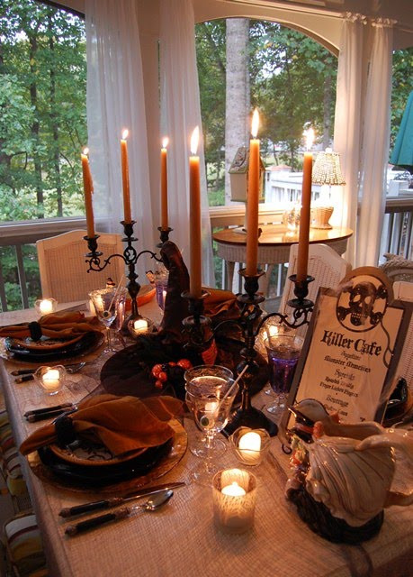 Halloween Table Settings
 Halloween Tablescape Dining in the Killer Cafe