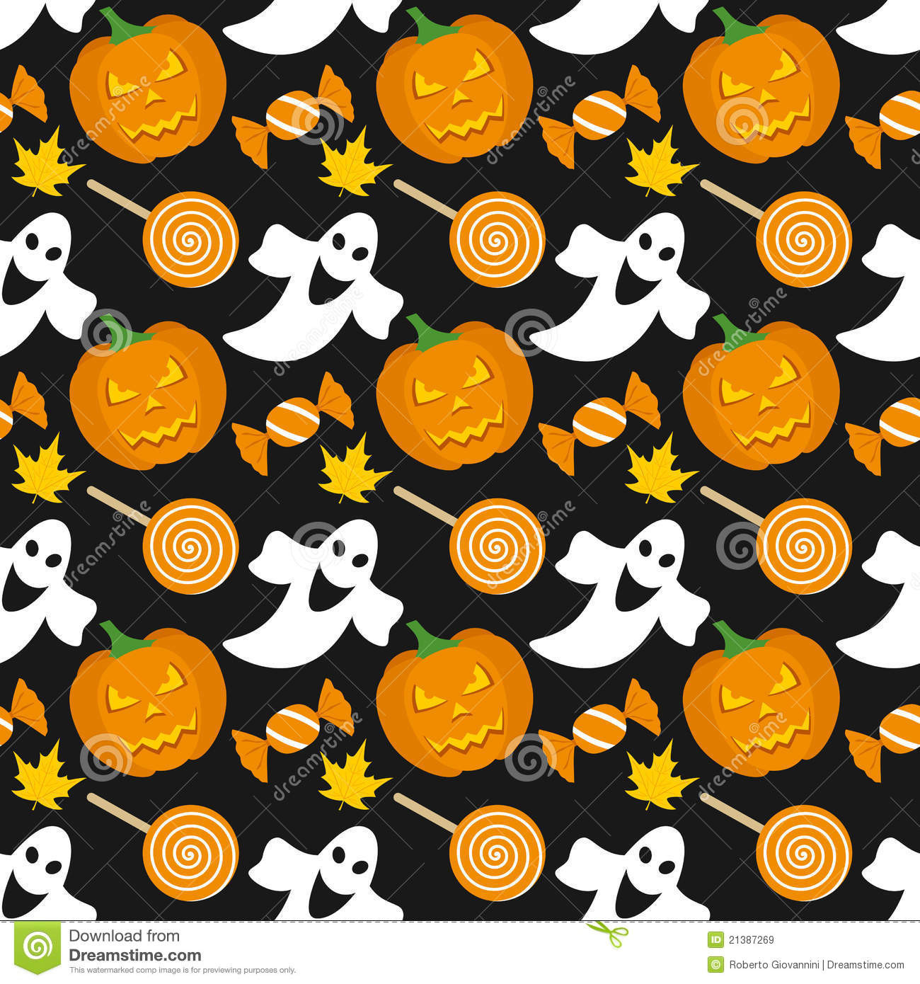 Halloween Tile Background
 Halloween Seamless Pattern [1] Stock Vector Illustration