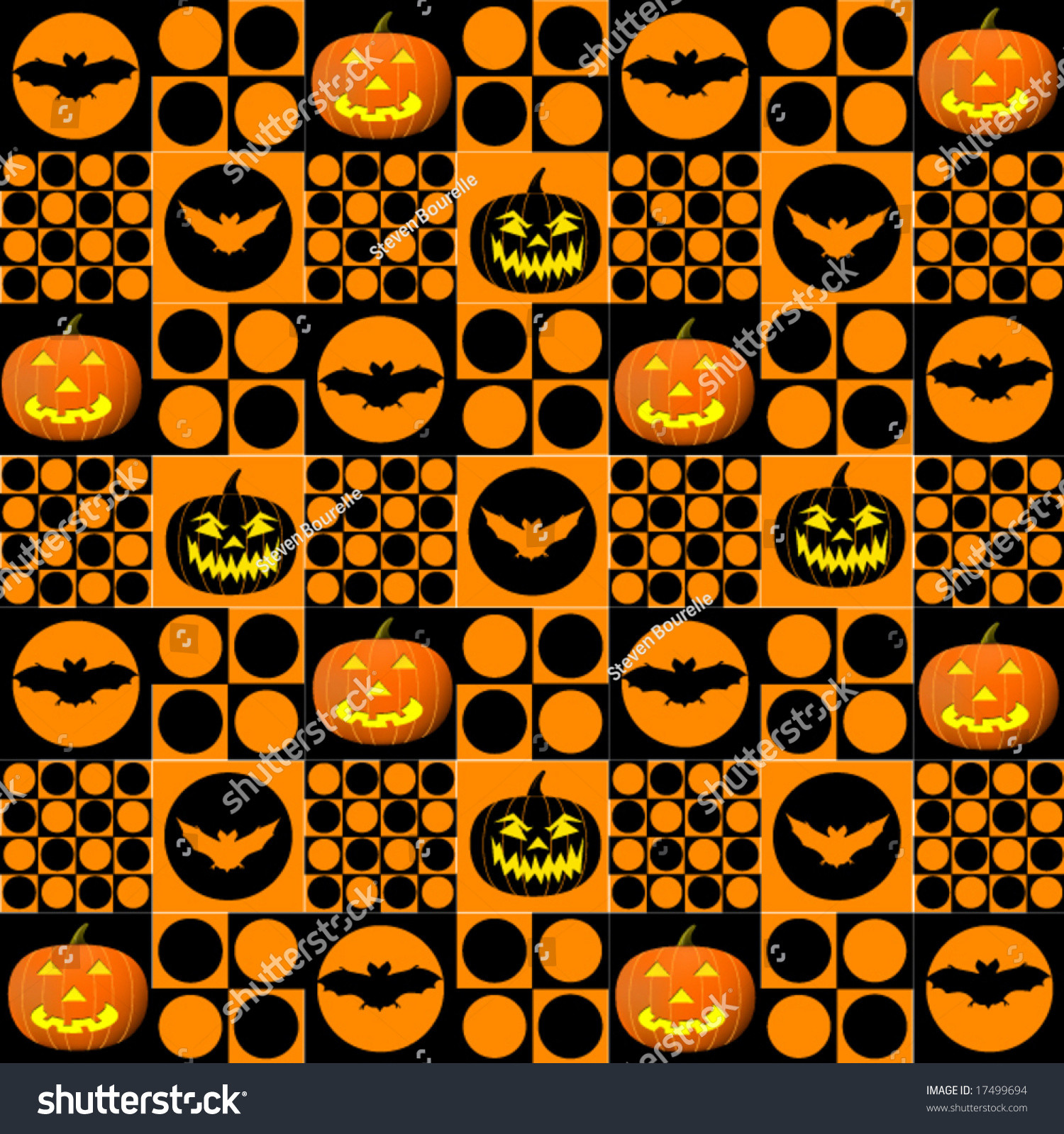 Halloween Tile Background
 Halloween Seamless Tile Background Stock Vector