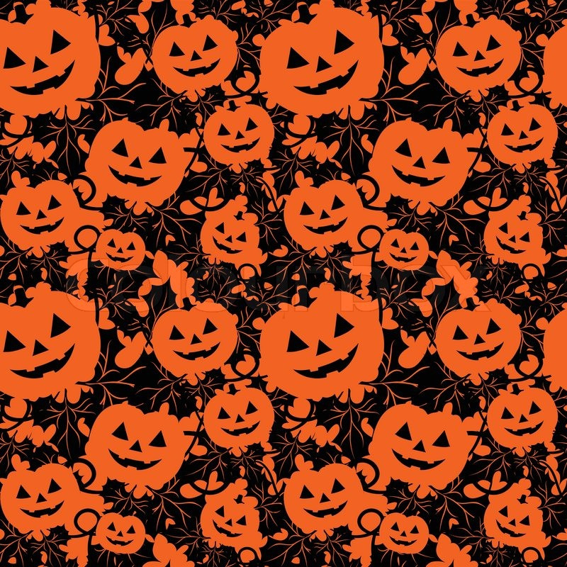 Halloween Tile Background
 Seamless background with pumpkins Stock Vector