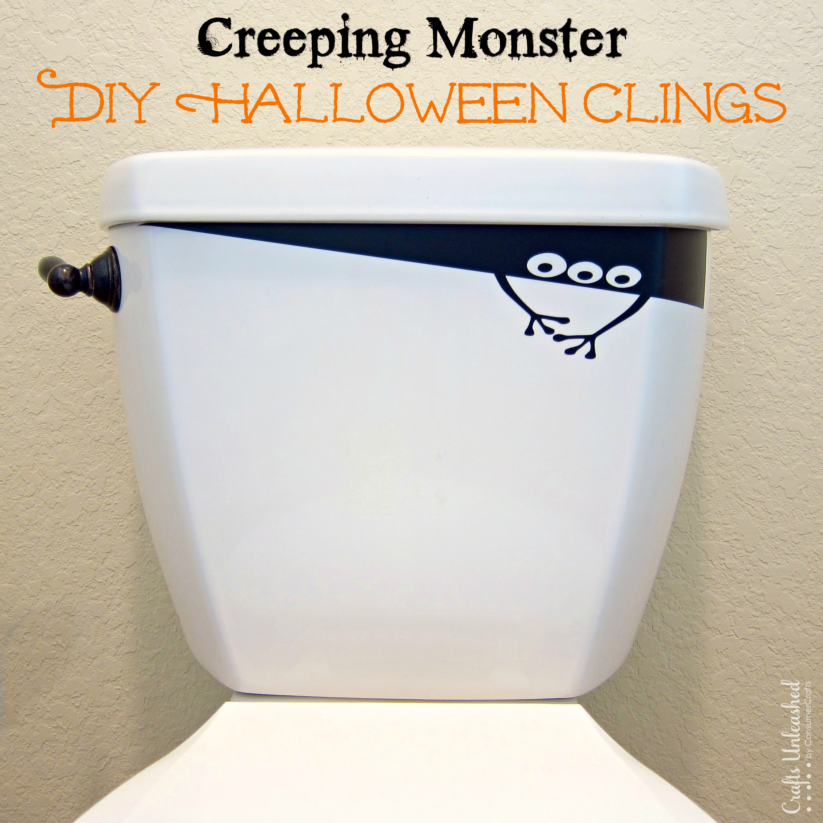 Halloween Toilet Decorations
 Halloween Decorations DIY Creeping Monster Vinyl Clings