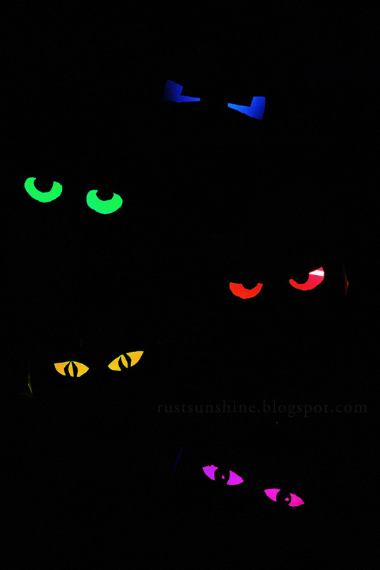 Halloween Toilet Paper Roll Eyes
 Rust & Sunshine Glowing Eyes