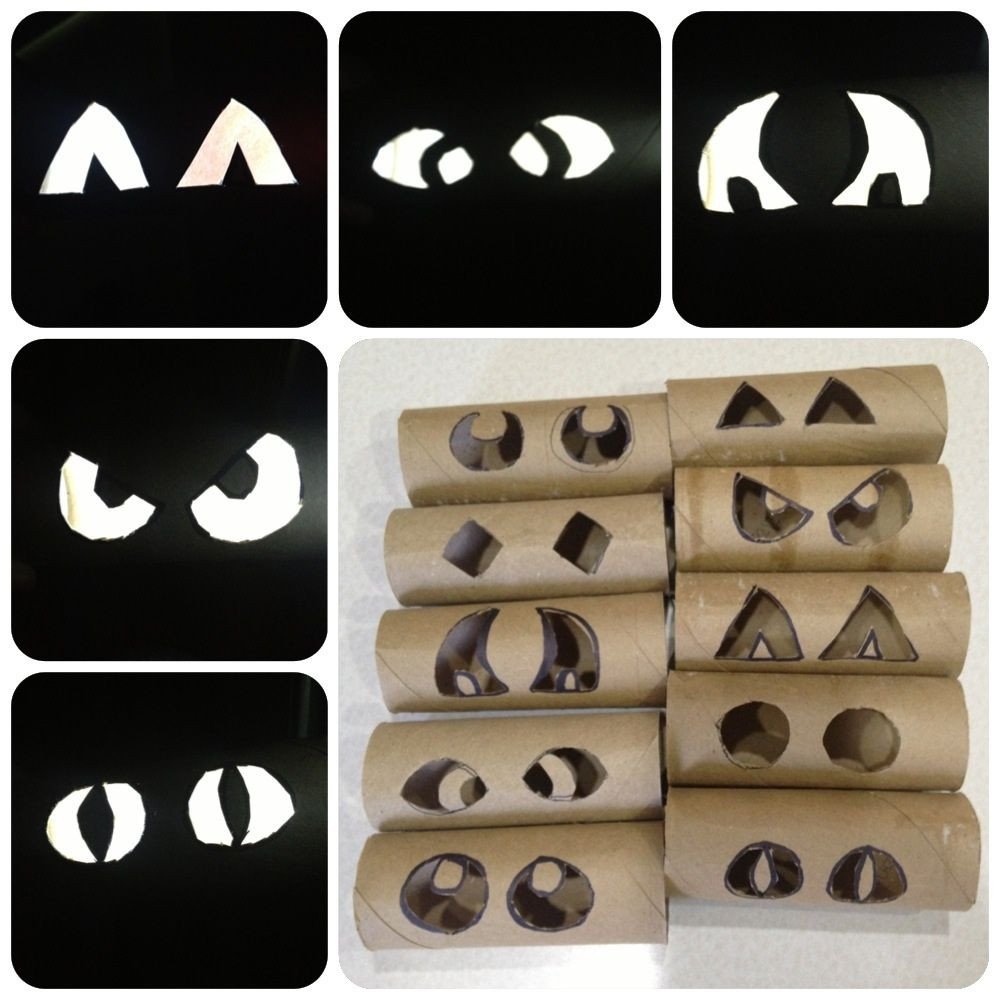 Halloween Toilet Paper Roll Eyes
 Just made these eyes to put in the bushes for Halloween