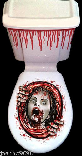 Halloween Toilet Seat Cover
 Details about NEW HALLOWEEN HORROR BATHROOM TOILET SEAT
