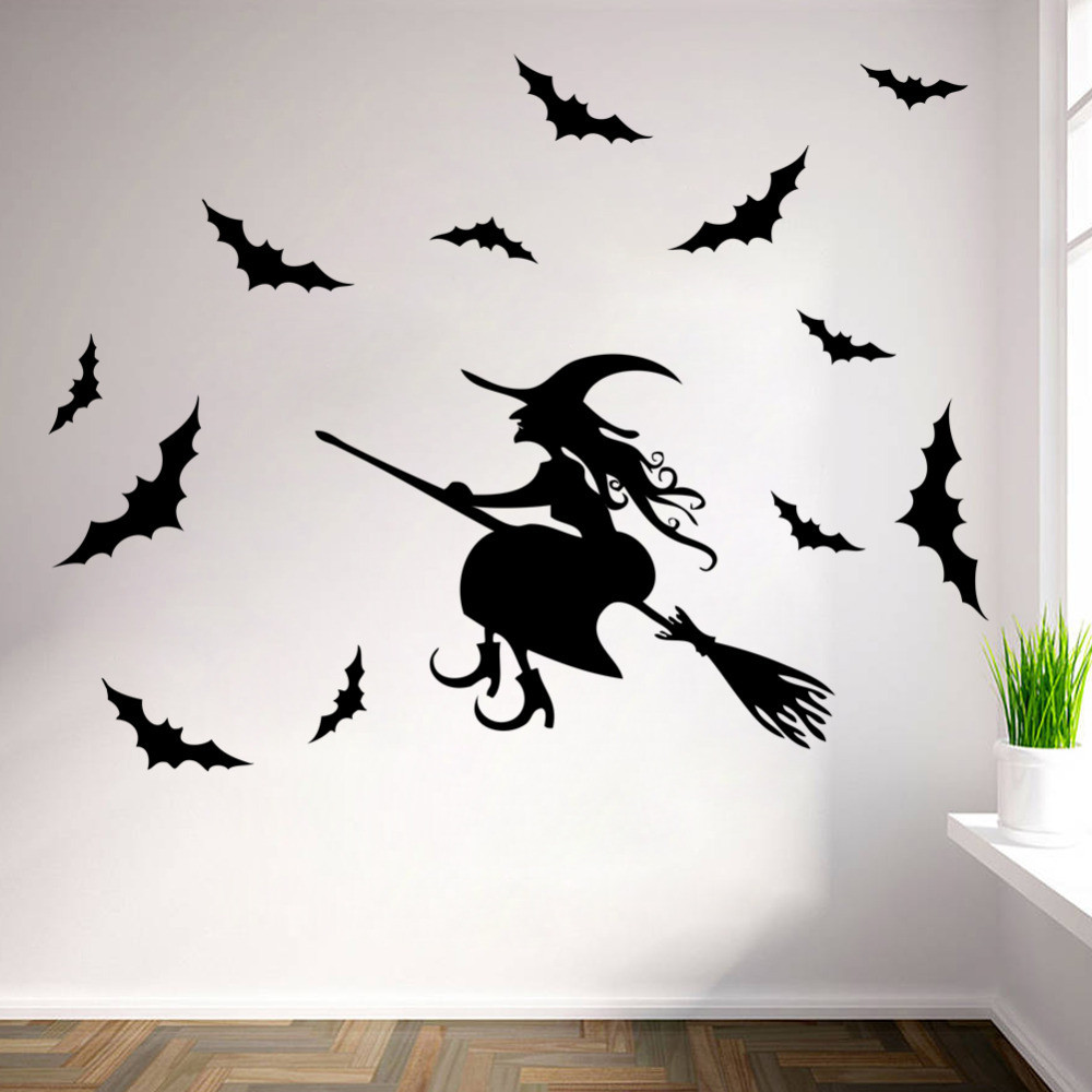 Halloween Wall Art
 NEW 2015 Halloween Witch Wall Stickers DIY Home Decor