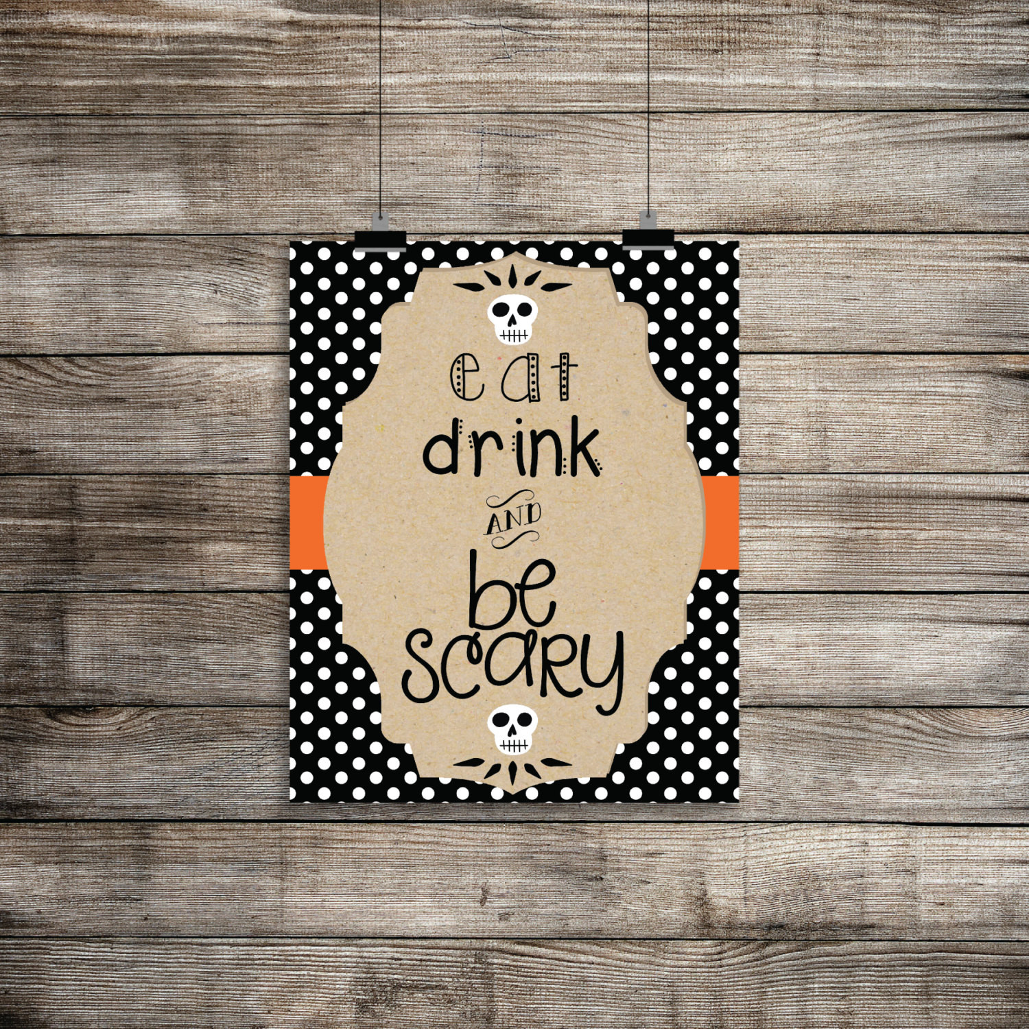 Halloween Wall Decor
 Eat Drink and Be Scary Halloween Print Halloween Wall Decor