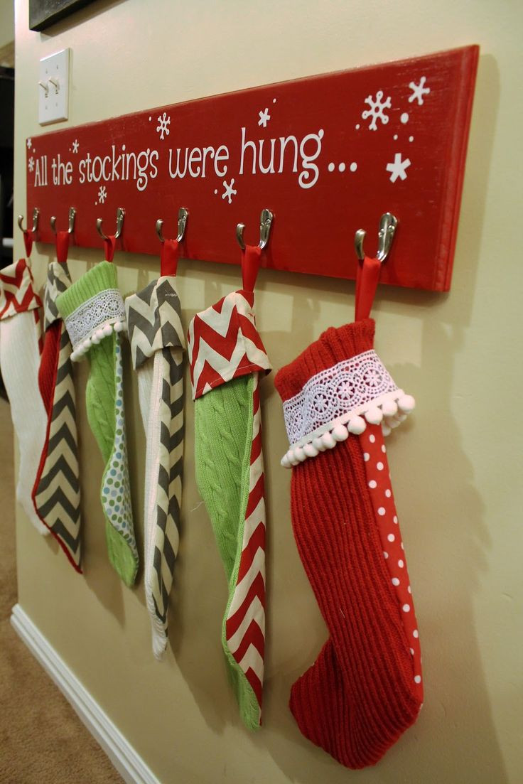 Hanging Christmas Stockings Without Fireplace
 Stocking hanging board There s no fireplace in our new