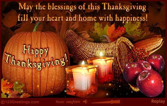Happy Thanksgiving Blessings Quotes
 Free Thanksgiving Greeting Cards