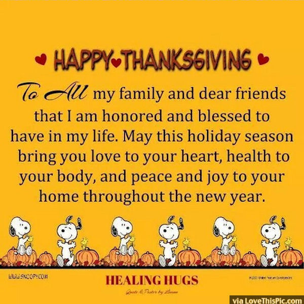 Happy Thanksgiving Quotes For Friends
 Happy Thanksgiving To All My Friends And Family