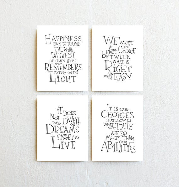 Harry Potter Christmas Quotes
 Harry Potter Quotes Print Set 4 Albus Dumbledore by