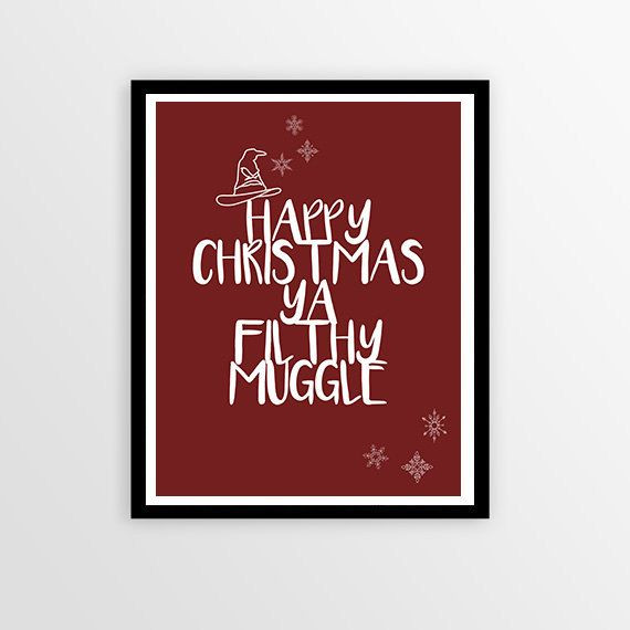 Harry Potter Christmas Quotes
 Harry Potter Christmas Quote Art Print