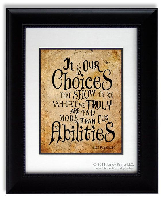 Harry Potter Christmas Quotes
 Harry Potter Albus Dumbledore Quote It Is Our Choices That