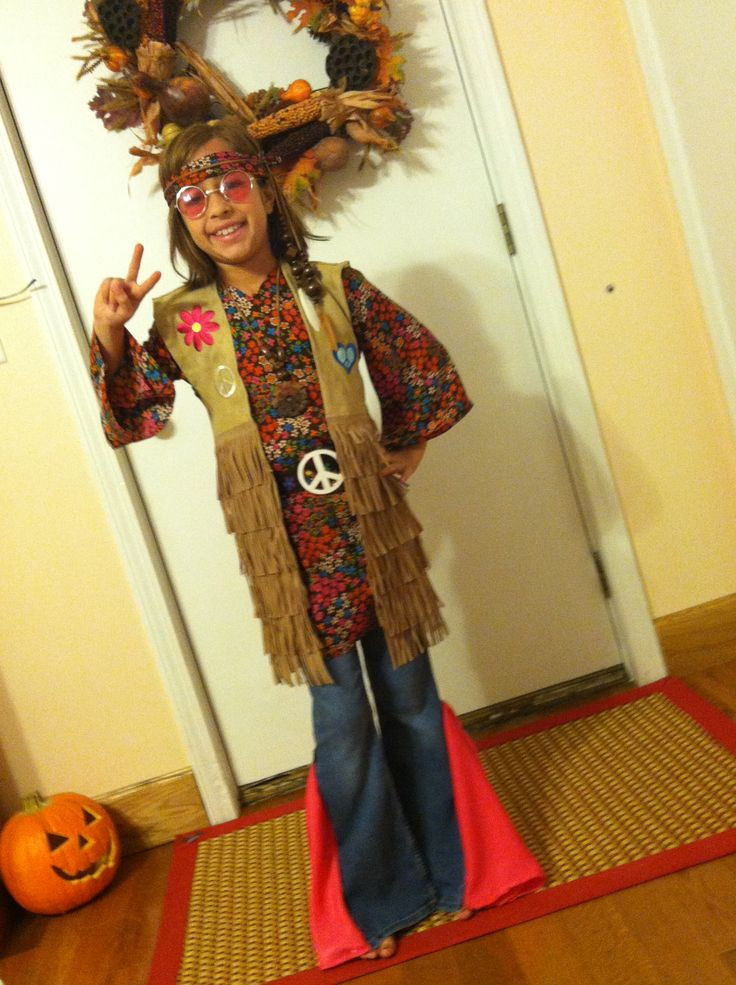 Hippie Halloween Costume DIY
 Homemade hippie costume Ava School ideas