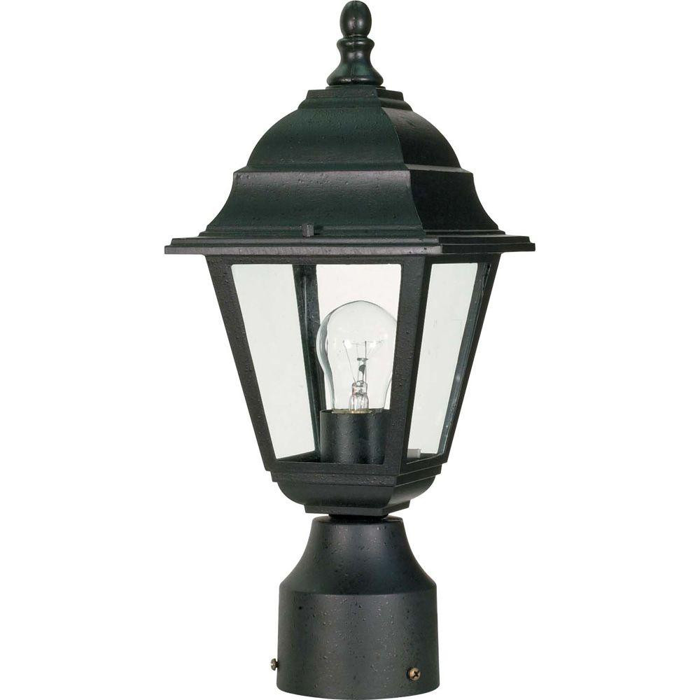 Home Depot Christmas Lamp Post
 Glomar 1 Light Textured Black Outdoor Incandescent Post