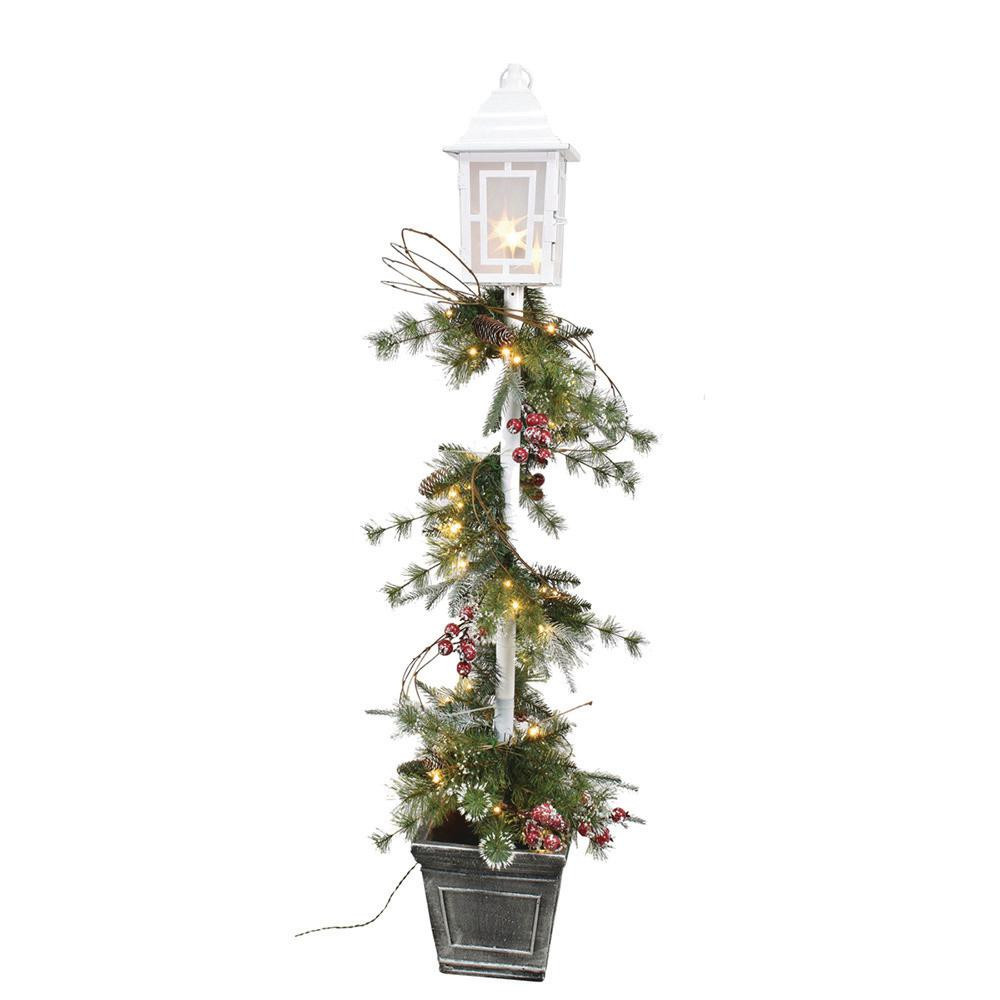 Home Depot Christmas Lamp Post
 Home Accents Holiday 4 ft Red Poinsettia and Twig