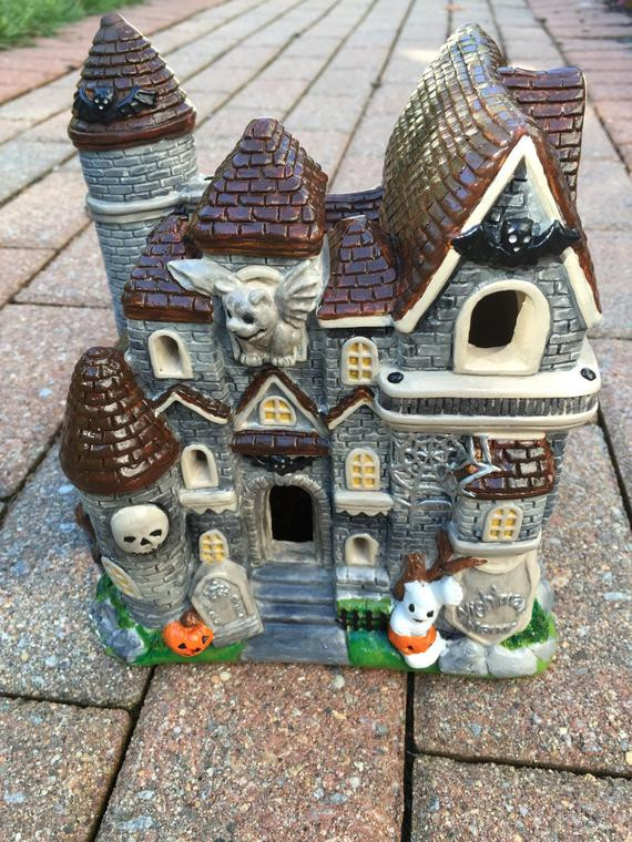 Home Goods Halloween Decor
 Items similar to Halloween Haunted House Ceramic Painted