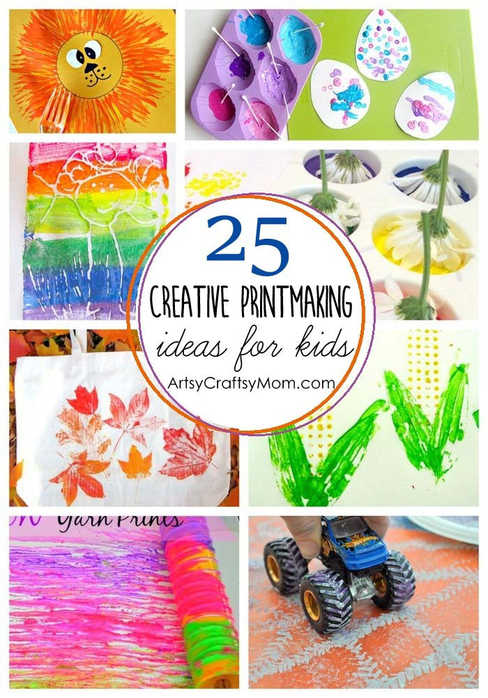 Ideas For Kids
 25 Creative Printmaking Ideas for kids Artsy Craftsy Mom