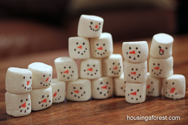Indoor Christmas Activities
 Stacking Snowmen Play Activity from Housing A Forest
