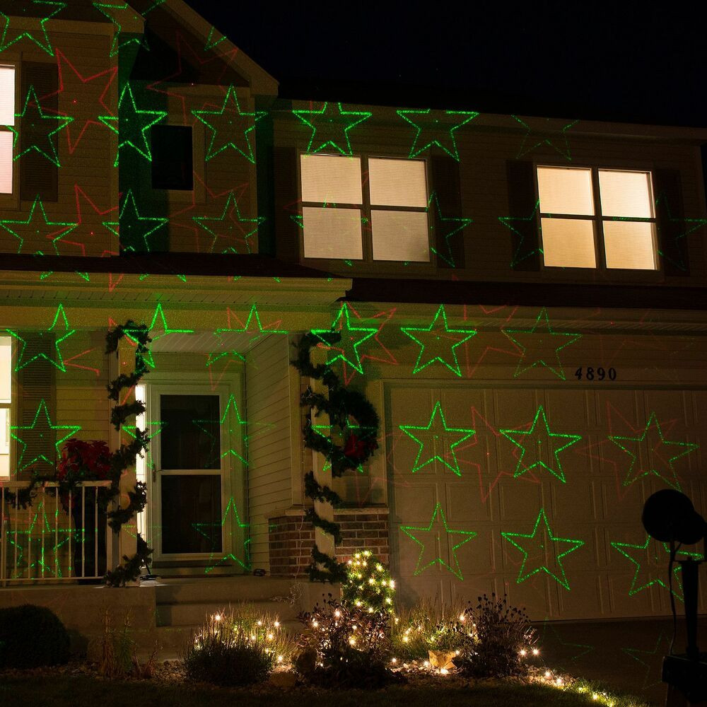 Indoor Christmas Laser Lights
 Red & Green Stars Holiday Laser Lights Christmas Garden