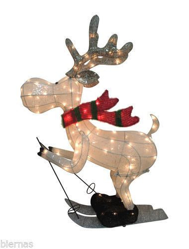 Indoor Christmas Reindeer Decorations
 40" Skiing Reindeer Skis Lights Outdoor Indoor Oversized